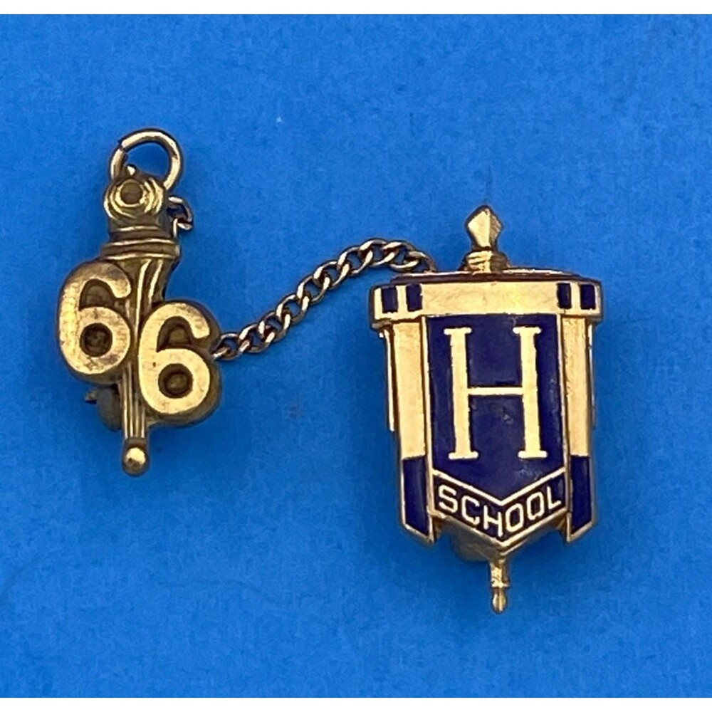 1966 Morgans Letter H High School Pin & Chain – Classic Varsity Style